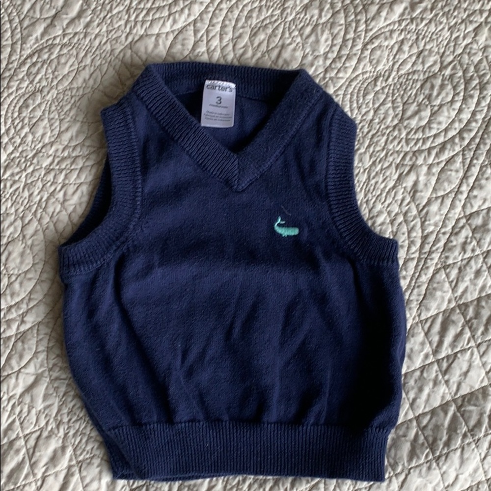 Carter’s blue baby boy vest 3 months